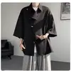Polo Waffle de Manga Curta com Meio Zíper para Homens, Roupa Tendência de Verão Estilo Americano, Corte Solto, Camiseta Resistente de Manga Curta