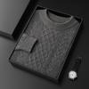Suéter de cachemira de montaña 100% puro para hombre, jersey de media altura, jersey de negocios de talla grande, base de tejido, otoño/invierno 24