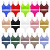 666 # Conjunto de Chaleco de Espalda Hermoso en Forma de U Grande con Almohadillas en el Pecho, Sujetador Camisola, Banda para el Pecho, Panty T-String, Color Fluorescente, Estilo Chaleco, Versión Delgada