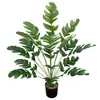 Plantas Artificiais Nórdicas Amazon Vasos de Plantas Verdes com 18 Folhas de Bananeira e Ave-do-Paraíso para Decoração de Casa e Jardim