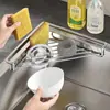 Nuevo escurridor de fregadero engrosado de acero inoxidable, estante de almacenamiento triangular para cocina para esponjas, estropajos de lana de acero y paños de limpieza