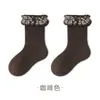 ZT1261 Meias de Meia-Canela Primavera e Outono para Meninas Meias Curtas de Renda Princesa para Bebês Meias Infantis Sem Costura com Barra Solta Cor Sólida Outono