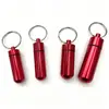 Chaveiro de liga de alumínio para exterior, recipiente de pílulas mini à prova d'água, frasco de pílulas de emergência, caixa de pílulas pequena selada e à prova de umidade