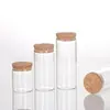 Diámetro de 37 mm tapón de corcho control botella boca recta vidrio transparente borosilicato alto botella de deseos arcoíris botella de cordyceps