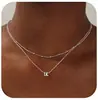 Collar de Moda Transfronterizo Europeo y Americano Versátil en Capas con Iniciales y 26 Colgantes, Nuevo Estilo para Mujer 2024 para Superponer
