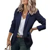 2025 Nuevo Otoño Elegante Chaqueta Amazon Wish Mujeres Manga Larga Color Sólido Cuello de Traje Traje de Botonadura Única