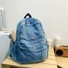 Mochila de mezclilla lavada de alta resistencia japonesa y coreana para mujer, mochila de gran capacidad, moderna y genial, mochila escolar para estudiantes de secundaria