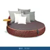 Juego de Sofá Silla de Mimbre para Balcón con Mesa de Café, Sofá de Mimbre para Patio, Juego de Muebles de Sofá para Exteriores de Villa de Alojamiento