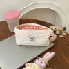 Estojo Floral de Renda para Mulheres com Bom Visual Estilo Ins Grande Capacidade Estudante Portátil Caixa de Material Escolar Bolsa de Armazenamento