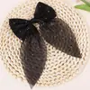 Moda Coreana High-End Handmade Fio Perolado Strass Malha Transparente Laço Grampo de Cabelo Acessório de Cabelo