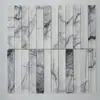 Tijolo Mosaico Curvo de Pedra Travertino Bege Natural Personalizado Azulejos de Parede para Padaria Loja de Roupas Pousada