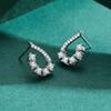 Pendientes de plata s925 para mujer, elegantes y elegantes, con diseño geométrico de diamantes, populares entre Europa y América.