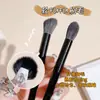 Brocha de Maquillaje Jonbos con Mango de Madera Brocha para Sombras de Nariz en la Punta del Dedo Brocha para Sombras Brocha para Contorno Brocha para Difuminar Forma de Llama Brocha para Iluminador