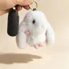Conejo Orejudo Imitación Piel de Visón Lindo Conejito Colgante Muñeco para Mochila Llavero de Coche Bolso Encanto Conejo de Jade