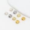 Cuentas Espaciadoras Flor de Seis Pétalos Chapadas en Oro Real de 18 Quilates que Conservan el Color con Agujeros Horizontales, Cuentas que Conservan el Color Cubiertas de Oro, Cuentas Sueltas, Accesorios para Pulseras DIY D139