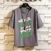 Venta Directa de Fábrica Camiseta de Verano para Hombre de Manga Corta Marca de Moda Dobladillo Redondo Top Holgado Juventud Color Sólido Camiseta Versátil