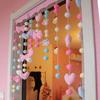 Buena Suerte Pequeño Corazón de Color Cortina para Puerta de Dormitorio Sala de Estar Linda Cortina de Tela Media para el Hogar Cortina Divisoria de Cocina Cortina de Juguete Llamativa