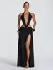 Falda Maxi Larga de Cintura Alta Estampado de Leopardo Marrón Retro Cintura en V Volante Retorcido Estilo Chica Caliente Europea y Americana Falda Midi Estampada