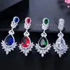 Versión coreana de súper flash micro incrustaciones de circonita AAA pendientes de gota de agua pendientes de alta gama para cena joyería al por mayor Corea del Sur