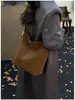 Bolso de Hombro Retro de Color Puro para Mujer 2025 Nuevo Gran Capacidad Brillante Suave PU Bolso de Hombro Cruzado Bolso Tote de Axila