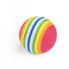 Juguete para gato bola arcoíris, bola elástica silenciosa, bola sólida para perros, autoentretenimiento rompeaburrimiento, bola masticable duradera para moler dientes