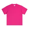 Camiseta Básica Lisa de Algodón Puro Hilo Doble de Alto Gramaje 300g Hombro Caído Cuello Redondo Manga Corta Estilo Americano de Moda Oversize para Hombre para Verano