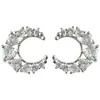 Pendientes Vintage Estilo Mediados de Siglo Luna Corazón Circonita Microincrustados, Pendientes Elegantes de Lujo Ligero con un Toque de Alta Gama para Mujer