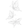Adesivos de tatuagem de borboleta em folha de prata, personalizados, à prova d'água, duradouros, para homens e mulheres, para decoração de pulso, braço, clavícula, tendência europeia e americana