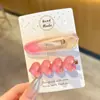Pinzas de pelo florales de colores estilo coreano, pinzas elegantes y exquisitas para flequillo lateral, pasadores de lazo lindos para niñas