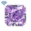 Huagang gema 9A corte Flor de Hielo cuadrado Biselado diamante de alto carbono pequeño octogonal circón púrpura CZ piedra suelta superficie de anillo