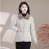 Jaqueta Acolchoada de Algodão Estilo Inverno da Mamãe Super Bonita Casaco Leve de Algodão para Mulheres de Meia-Idade Inverno
