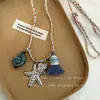 Colar Feminino de Verão Novo com Estrela do Mar, Concha e Franja - Série Oceano - Estilo Ins de Férias - Corrente Longa para Clavícula