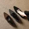 Aumento Interno, Sapatos Peludos Cinza Retrô para Mulheres, Sapatos Mary Jane Femininos Estilo Francês para Uso Externo de Outono e Inverno