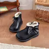 Botas de Encaje Dulces de Cuero para Niñas 2026 Otoño/Invierno Nuevo Estilo Niña Pequeña Elegante Moño Lindas Botas Cortas Botas Martin