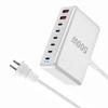 Carregador de Mesa de Nitreto de Gálio 500W Pd Transfronteiriço Novo Carregador 6C2A Adaptador Multifuncional de 8 Portas Pd