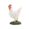 Figura Realista de Gallo Blanco Modelo de Animal de Granja de PVC Juguete Educativo para Niños Decoración de Corral Figura de Pollo en Miniatura para Playsets y Lea