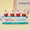Estilo ins decoração de bolo de aniversário de desenho animado velas flores chapéus de festa urso de pelúcia rosto sorridente corações velas de aniversário infantil