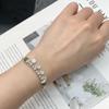 Pulsera de Plata Esterlina S925 para Mujer Segura y Feliz Pulsera de Plata Rota Elegante Versátil Moderna de Alta Gama Joyería para Mano Joven