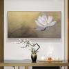 Pintura a Óleo Pura Feita à Mão para Parede de Fundo de Sofá na Sala de Estar, Pintura Decorativa Zen de Lótus para Cabeceira de Quarto Moderno Minimalista