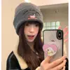 Bonito Sombrero de Lana Bordado de Cachorro Dachshund para Mujer, Gorro de Invierno Engrosado que Protege las Orejas y Hace que la Cara Parezca Más Pequeña, Gorro Cálido