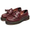 Mocassins de Franja Transfronteiriços para Mulheres, Sapatos de Couro Genuíno de Cano Baixo, Sapatos Casuais da Moda Britânica para Mulheres, Estudante, Bico Redondo
