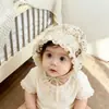 Sombrero de Bebé Estilo Delgado Primavera y Verano Protección Solar para Bebé Niña Sombrero de Sol Borde de Encaje Bordado Elegante Sombrero de Princesa