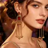 Pendientes de borla larga con campana de estilo étnico bestseller transfronterizos, Pendientes personalizados de moda bohemia, Pendientes colgantes de campana multicapa