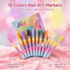 Set de Grafiti para Uñas con Punta de Aguja de 0.5mm 24 Colores Pluma Delineadora Pluma de Pintura de Color Dibujo de Uñas DIY Secado Rápido Pluma de Puntos Pluma Delineadora