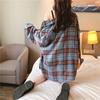 Camisa a Cuadros Estilo Hong Kong Retro Dongdaemun Coreano para Mujer, Nuevo Diseño Primavera 2026 Manga Larga Minimalista