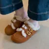 Zapatos Birkenstock Calientes y Peludos con Forro de Lana, tipo Slip-On para Mujer, con Correas de Doble Hebilla y Suelas Gruesas, Nuevo Modelo 2026, Zapatos Cerrados tipo Slip-On Perezosos para Invierno
