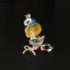 Nova caixa decorativa de coruja com coração em esmalte japonês e coreano, ornamento criativo para decoração de casa