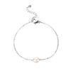 Pulsera Impermeable de Acero Inoxidable Estilo Coreano Mini Fresca Artística Linda Simple Pulsera de Perlas de Agua Dulce para Mujer