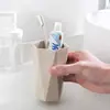 Set de Vasos para Cepillo de Dientes y Enjuague Bucal Rombo de Paja de Trigo para Hogar Pareja Taza Creativa Simple Escandinava