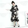 Vestido A-line Holgado de Manga Media y Cuello Redondo con Estampado Floral Retro Nuevo 2026, Estilo Suave y Elegante, Versátil para el Uso Diario